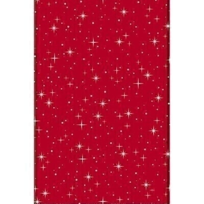 Traditional red Christmas wrapping paper covered with bright stars. Approx size 1.5m